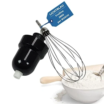 Immagine di Lichtblau Frusta 657378 con perno trascinatore 629984 per frullatore a immersione 753124 Bosch I di ricambio adatta MS8CM MSM87 MSM88 MSM89 MSMM7 MSMM89 Maxo Mixx ecc.