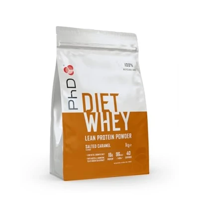 Immagine di PhD Nutrition Diet proteine in polvere Whey 1kg Caramello salato ipocaloriche a supporto della dieta, Con 16g di per porzione