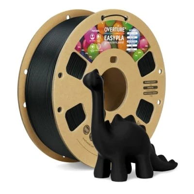 Immagine di OVERTURE Filamento Easy PLA 1.75mm, 1kg Bobina(2.2lbs), Precisione Dimensionale +/ 0.03 mm, per Stampante 3D (Easy Nero)