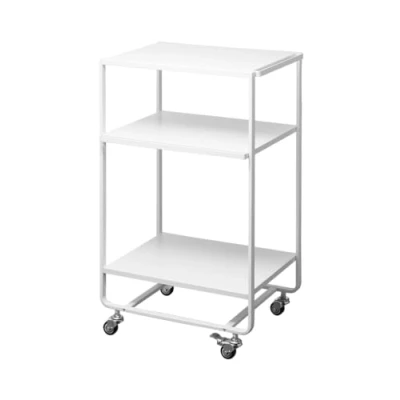Immagine di Yamazaki Utility Rolling portaoggetti a 3 Livelli utilità per la casa/Bagno Acciaio Carrelli rotanti, Gomma Sintetica, Bianco, One Size