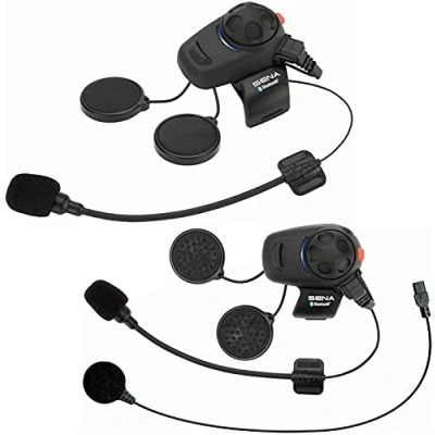Immagine di Sena SMH5D UNIV Auricolare e Interfono Bluetooth per Scooter Motocicli con Kit Microfono Universale, Confezione Doppia, Nero, 2 pezzi