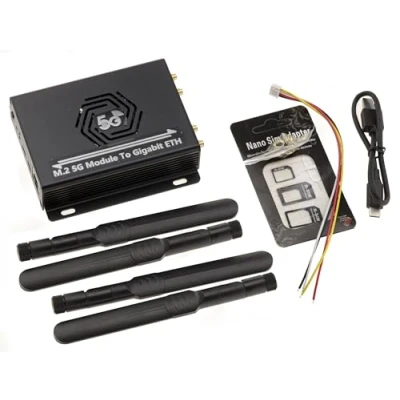 Immagine di KALEA INFORMATIQUE M2 B Key to Ethernet 2.5G adattatore per modulo WWAN LTE con supporto scheda SIM 3G 4G 5G compatibile Realtek RTL8125 chipset