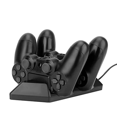 Immagine di NiTHO Caricatore per Controller PS4, Base di Ricarica Doppio PS4/ PS4 Slim/ Pro, Stazione Rapida Compatibile con Playstation 4 Nero
