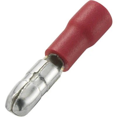 Immagine di TRU COMPONENTS 1572193 Connettore circolare 0.50 mm² 1 Ø perno: 4 mm Parzialmente isolato Rosso 100 pz.
