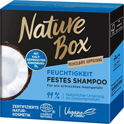 Immagine di Nature Box Shampoo resistente all&#039;umidità con olio di noce cocco, cosmetico naturale vegano, confezione da 1 (1 x 85 g)