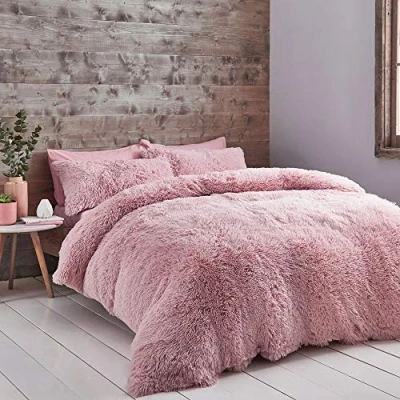 Immagine di Catherine Lansfield Set copripiumino per letto singolo, 2 pezzi, colore: cipria