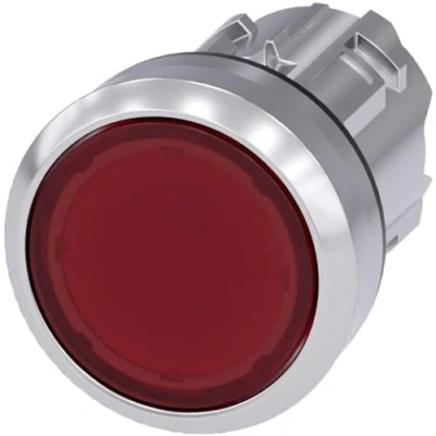 Immagine di Siemens 3SU10510AB200AA0 3SU1051 0AB20 0AA0 Pulsante illuminato Piatto, Anello frontale in metallo, Lucido Rosso 1 pz.