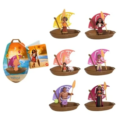 Immagine di Mattel Disney Oceania 2 Meraviglie dell&#039;esplorazione, set con mini bambola a sorpresa, canoa e accessori, ispirato al film (i modelli possono variare), JBT68