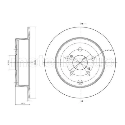 Immagine di METELLI 23 1063C Disco freno 269,0 9,0 5 55,0 pieno verniciato TOYOTA: Celica VII Coupe, Prius II Liftback