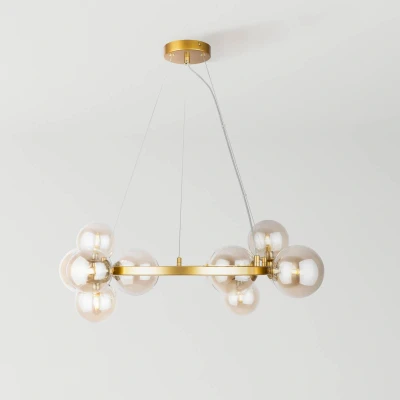 Immagine di Maytoni lampada a sospensione Dallas, 11 luci, color oro/ambra