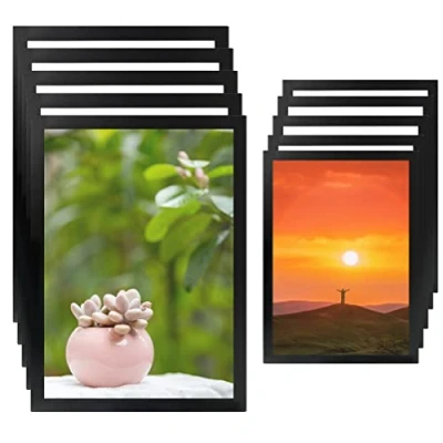 Immagine di 10pcs Cornice Magnetica Autoadesiva,5 Pezzi A3 e 5 A4 Informazioni Nera,A4 per Espositore, Duraframe Autoadesiva Magnetic,Foto,Documenti,Copertura