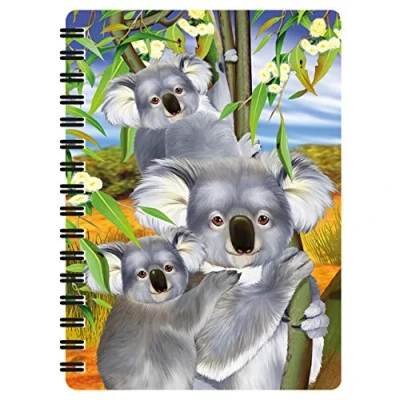 Immagine di 3D LiveLife Quaderno Coccole di Koala Deluxebase. Quadernino A6 Spiralato Lenticolare in con Koala, fogli bianchi carta riciclata. Opera d&#039;arte del celebre artista Michael Searle
