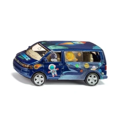Immagine di siku 6509, Set da Assemblare Style my siku, VW T5 &quot;Astronauta&quot;, Auto Giocattolo, Metallo e Plastica, Blu, Incluso Foglio con Adesivi per un Design Personalizzato, Portellone Posteriore Apribile