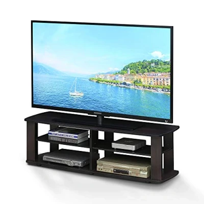 Immagine di Furinno 11191DWN Centro di Intrattenimento TV, Dark Walnut, Short 43.3&quot;(W) x13.4(H) x13.1(D)