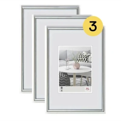 Immagine di walther design argento 20 x 30 cm confezione da 3, cornice in plastica Galeria KS030H3