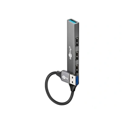 Immagine di goobay Hub USB 3.2 a 4 porte Slim/USB, multipresa USB, 3.0 Hub, splitter da 5 Gbps, sottile porte, adattatore multiporta / 74456