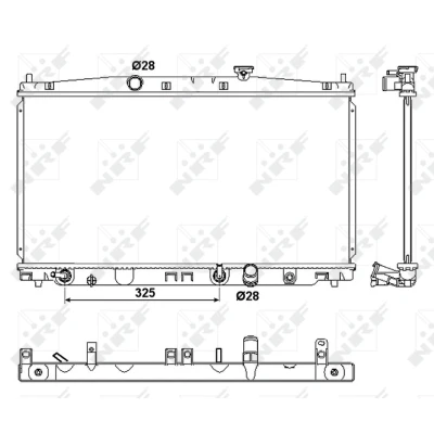 Immagine di NRF 53094 Radiatore motore Alluminio 679 350 16 Alette di raffreddamento saldate