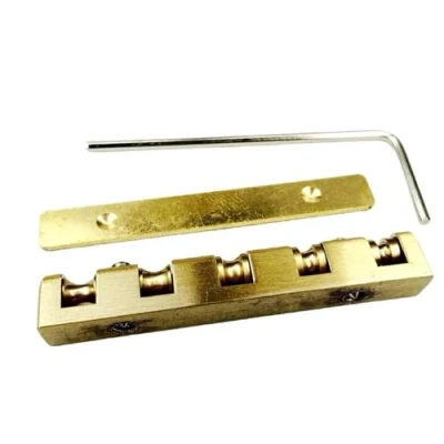 Immagine di Dado per chitarra Capotasto di ricambio in ottone da 45 mm con altezza regolabile basso elettrico a 5 corde