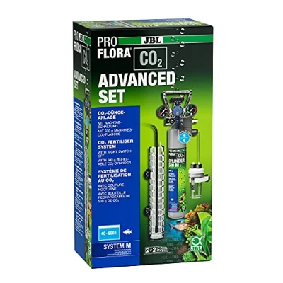 Immagine di JBL PROFLORA CO2 ADVANCED Set M completo di fertilizzanti per 40 600 l, con spegnimento notturno, 2 manometri e numerosi accessori