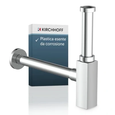 Immagine di Kirchhoff bottiglia con sifone di design rettangolare, 11/4 x 32 mm, cromato, 98803740