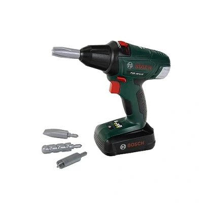 Immagine di Theo Klein 8567 Avvitatore a batteria Bosch, Trapano/cacciavite batterie con attacchi rotanti e intercambiabili, Luce suono, 20 x 6,5 19 cm, Giocattolo per bambini partire dai 3 anni di età