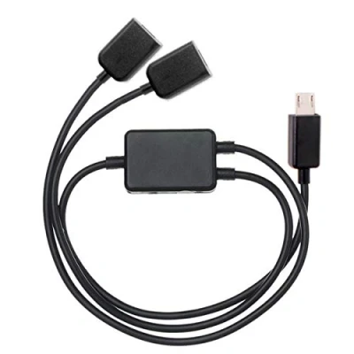 Immagine di Cablecc Cavo micro USB a doppia porta femmina per computer portatile, mouse e flash disk