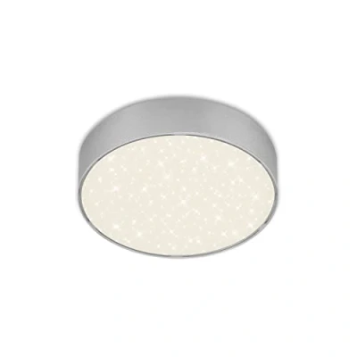 Immagine di Briloner Plafoniera a LED con decorazione cielo stellato, lampada LED, lampadario, pannello da soffitto temperatura di colore bianco neutro, Ø157 mm, argento
