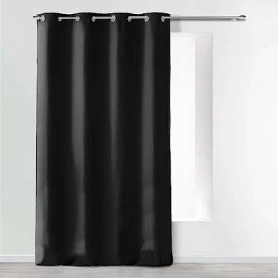 Immagine di douceur d&#039;Intérieur tenda a occhielli 140 x 260 cm microfibra unita assoluto, Poliestere, Nero,