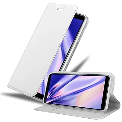 Immagine di Cadorabo Custodia Libro compatibile con Samsung Galaxy A7 2018 in CLASSY ARGENTO Vani di Carte, Funzione Stand e Chiusura Magnetica Portafoglio Cover Case Wallet Book Etui Protezione