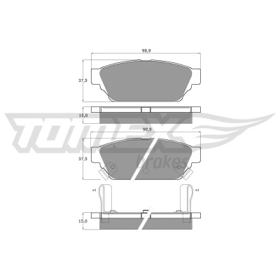 Immagine di Kit pastiglie freno, Freno a disco TOMEX Brakes TX 11 55