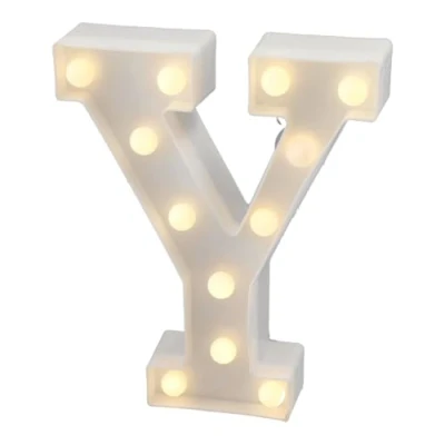 Immagine di JANDEI Lettere LED, Numeri Luminosi, Figura a Cuore, 22cm, con Luce Calda per Decorazione e Atmosfera, Luci Notturne Scrivania, Compleanni, Matrimoni, Vetrine. Funzionano batterie AA (Y)
