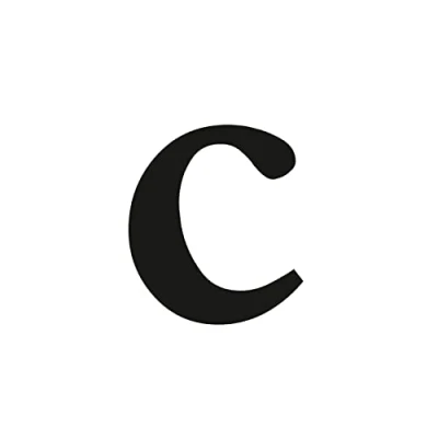Immagine di Adesivo con lettere C in nero I serif altezza 10 cm numeri civici autoadesivi complementari, lettera da incollare per esterni, cassetta delle lettere, porta resistente alle intemperie