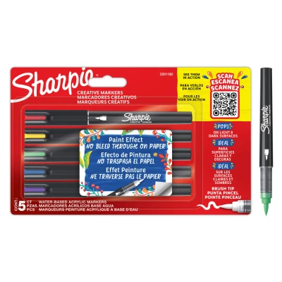 Immagine di Sharpie Creative Marker Punta a pennello Colori assortiti 5 pz