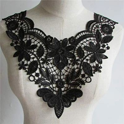 Immagine di Yulakes Ricamo Collo Pizzo Collare Inserti Decorare Applique Patch Trim per Abito Fai da te