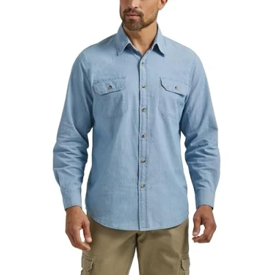 Immagine di Wrangler Authentics Camicia Classica a Maniche Lunghe da Uomo, in Chambray Chiaro., 3XL