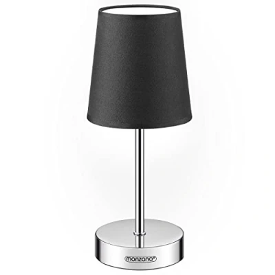Immagine di Monzana Lampada da Comodino Paralume in Tessuto E14 Abatjour Luce Lettura con Interruttore