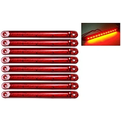Immagine di HULX Luci di Posizione per Auto, 10 Pezzi Indicatori Direzione Auto Laterali 12SMD LED 24V (Rosso)