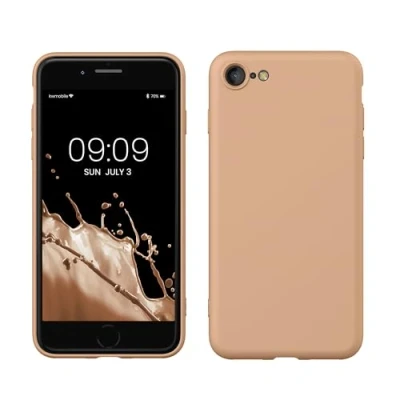 Immagine di kwmobile Custodia Compatibile con Apple iPhone SE (2022) / (2020) 8 7 Cover Back Case per Smartphone in Silicone TPU Protezione Gommata caffè macchiato