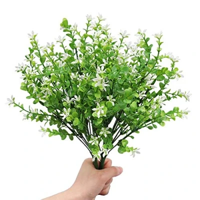 Immagine di GKONGU fiori artificiali,4 Pezzi mazzi di artificiali,piante Finti Resistente ai Raggi UV per Interni Esterni casa ufficio Giardino Decorazione Nozze(bianca)