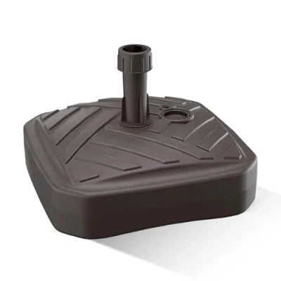 Immagine di GARDENIX Base per ombrellone, Quadrato, Marrone, in plastica, riempibile con Sabbia, Acqua, Ghiaia Giardino, Spiaggia, terrazza, ombrellone portaombrelli
