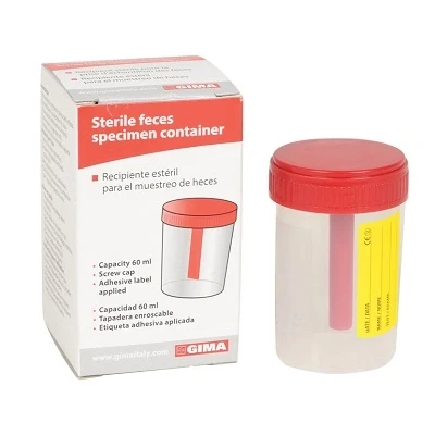 Immagine di Gima 25997 Contenitore Feci, 60 ml, Scatola Singola, Sterile, Confezione da 100