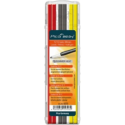 Immagine di Minenset Pica BIG Dry 4x gelb/4x rot/4x graphit b. 70Grad stabil 12 Minen/Set