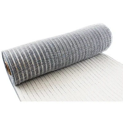Immagine di Eleganza No. 24 Metallic Deco Mesh, Argento, 25 cm x 9.1 m