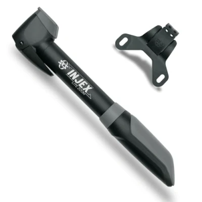 Immagine di SKS Germany INJEX Lite Zoom Mini (plastica bicomponente, Pressione Massima: 10 Bar / 144 PSI, Funzione telescopica, Supporto Pompa a 2 Punti, Cappuccio Antipolvere), Nero Unisex Adult, One Size