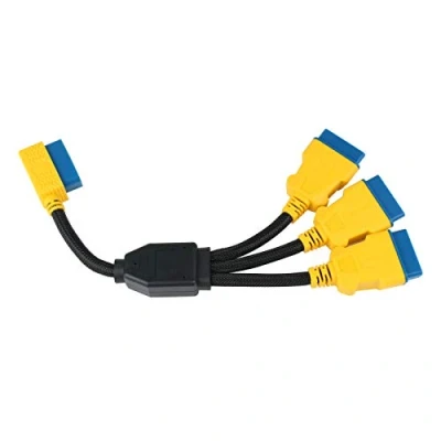 Immagine di OURANTOOLS OBD 2 Splitter Cavo Prolunga Adattatore OBDII 16 Pin 35cm 1 Maschio a 3 Femmina Estensione Diagnostico con Materiale in Nylon per Auto Scanner di Codici