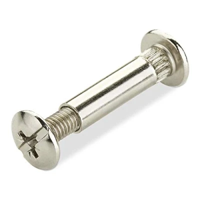 Immagine di 50 Pezzi SOTECH Manicotti Viti CONNECT Ø 8 mm con Filettatura M6 di Collegamento Manicotto Acciaio Nichelato per Legno Spesso 31 40 Connettori Armadi Intaglio a Croce PZ2
