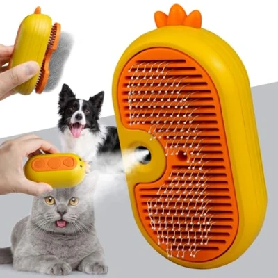 Immagine di TOHDHC spazzola a vapore per gatti, con pulsante di rilascio, autopulente, gatti Shedding, la rimozione nodi, capelli sciolti