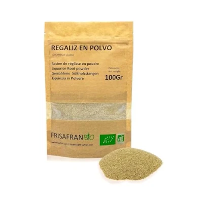 Immagine di FRISAFRAN Radici di liquirizia macinata BIO RADICE IN polvere pura bastoncini stecche Direttamente dal produttore 100g