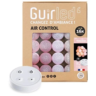 Immagine di Ghirlanda luminoso a LED per batuffoli di cotone USB Telecomando wireless Luce notturna bambini 2h Adattatore alimentazione 2A incluso 4 intensità 16 sfere 3,2 m Principessa