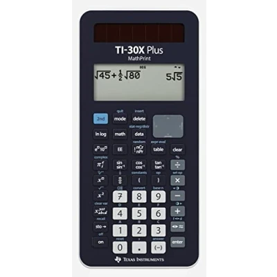 Immagine di Texas Instruments TI 30X Plus MathPrint Calcolatrice per la scuola Nero Display (cifre): 16 a batteria, energia solare